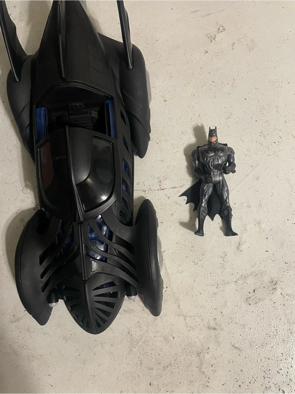 Batman Batmobile & Figure Boxed Set - Black, Yellow, Green, Blue